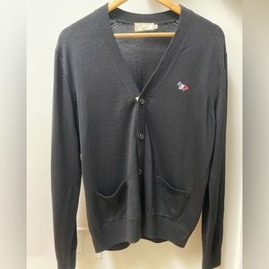 Maison Kitsune - Black Tricolor Fox Cardigan